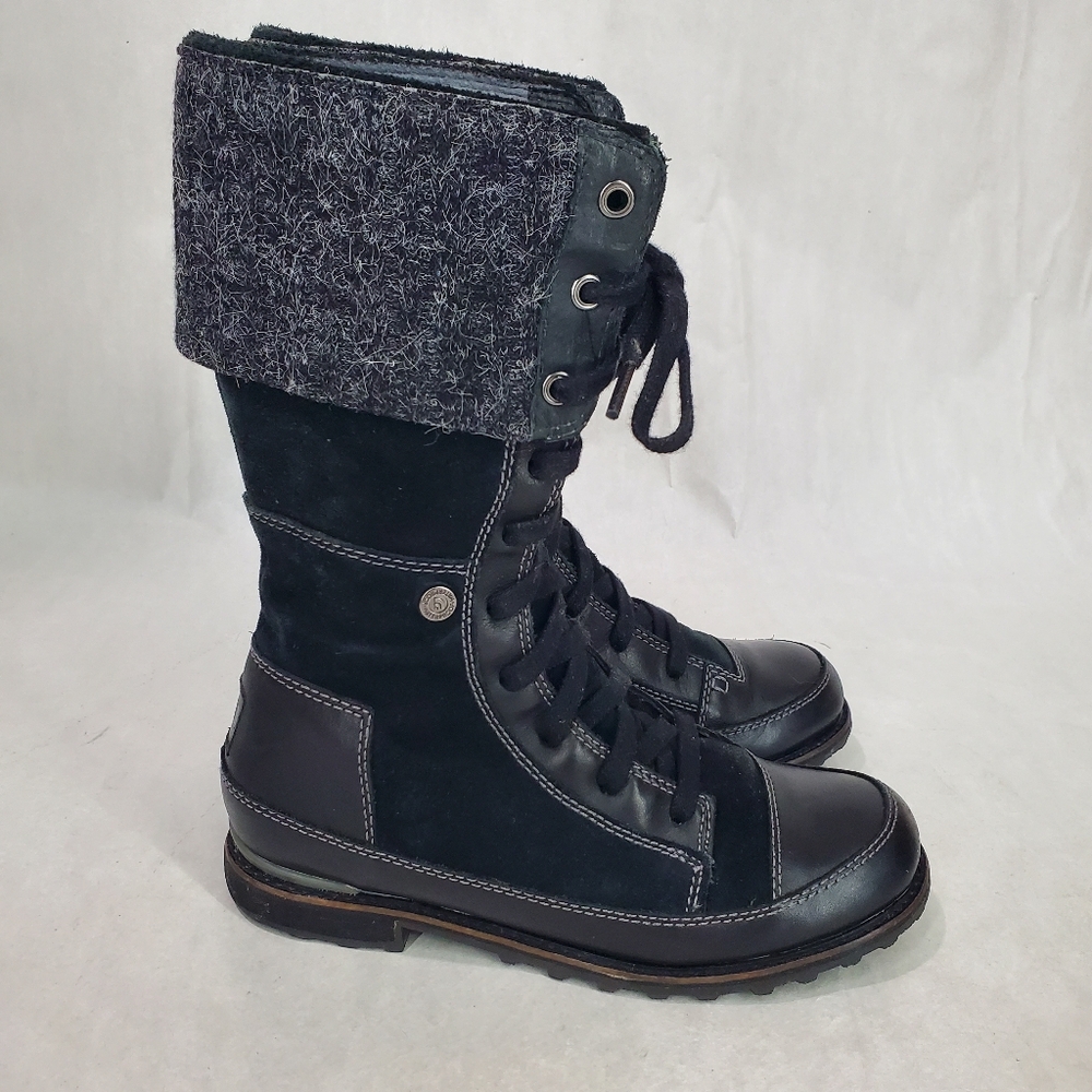 The North Face Primaloft Black Snow Boot Size 7 Waterproof Leather Suede Icepick - Picture 7 of 11